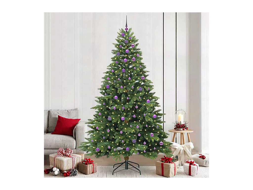 Sapin de Noël artificiel avec 300 LED Vert 240 cm PE et PVC