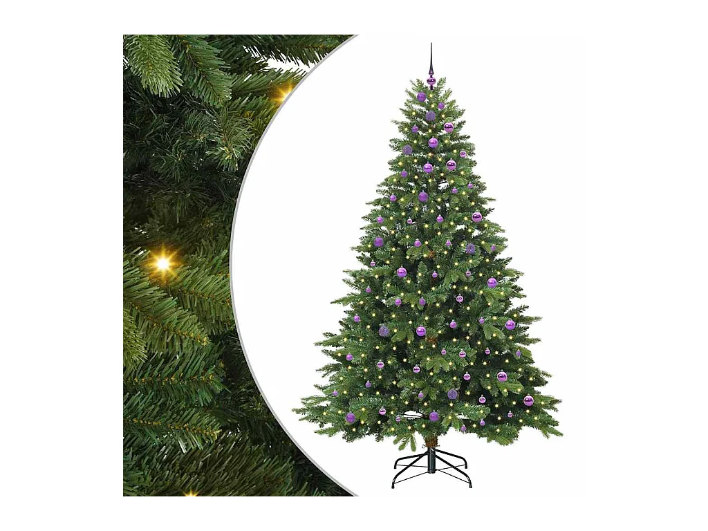 Sapin de Noël artificiel avec 300 LED Vert 240 cm PE et PVC