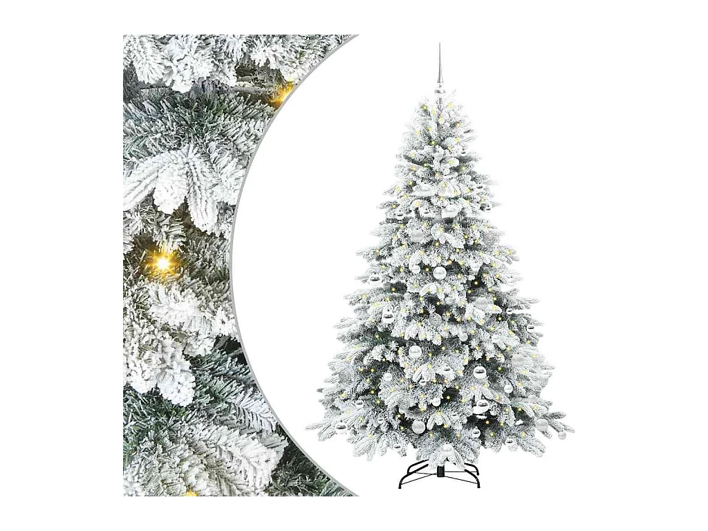 Sapin de Noël artificiel avec 300 LED Vert 180 cm PE et PVC