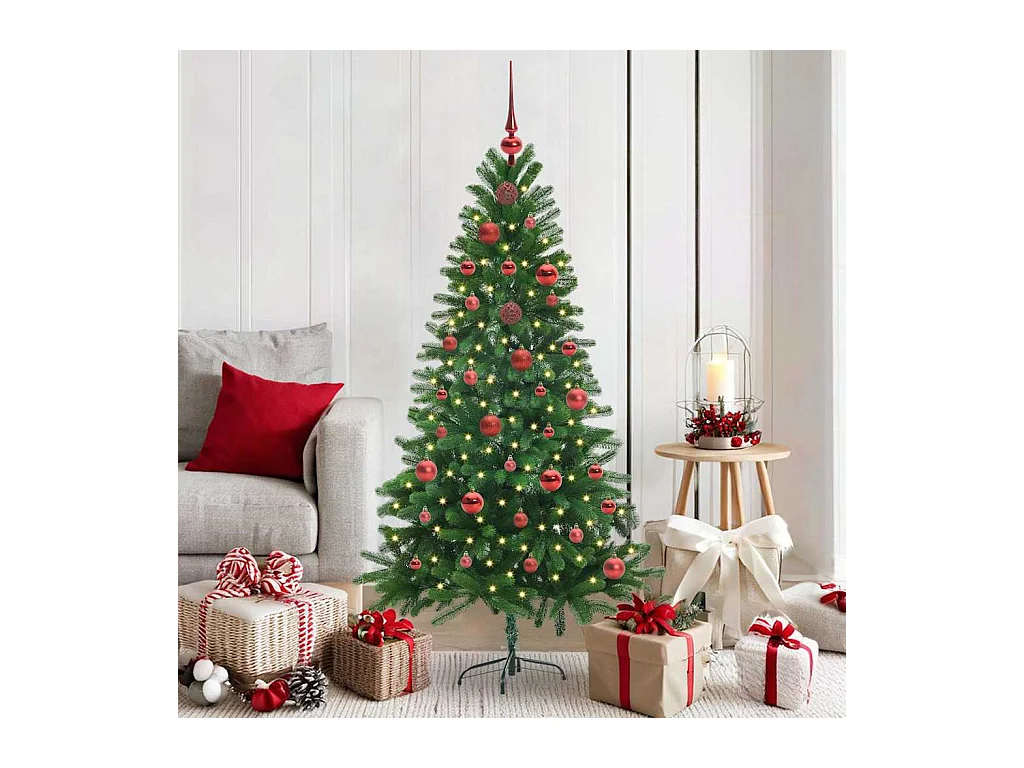 Sapin de Noël avec 150 LED avec support Vert 150 cm PE