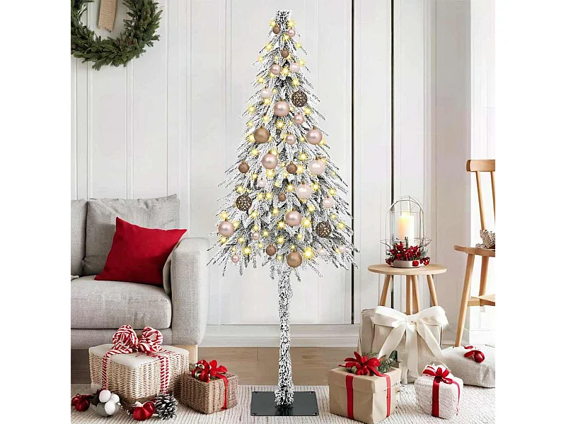 Sapin de Noël avec 150 LED Blanc 150 cm PE et Acier