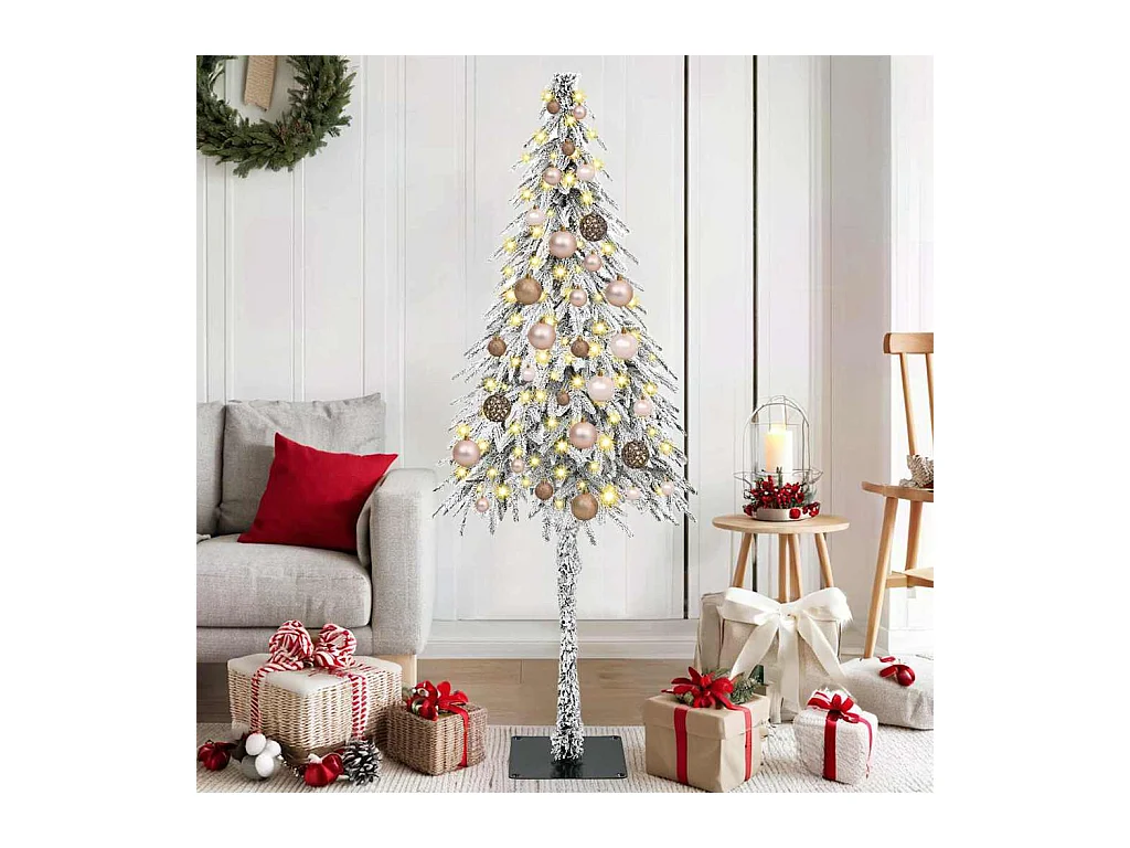 Sapin de Noël avec 150 LED Blanc 150 cm PE et Acier