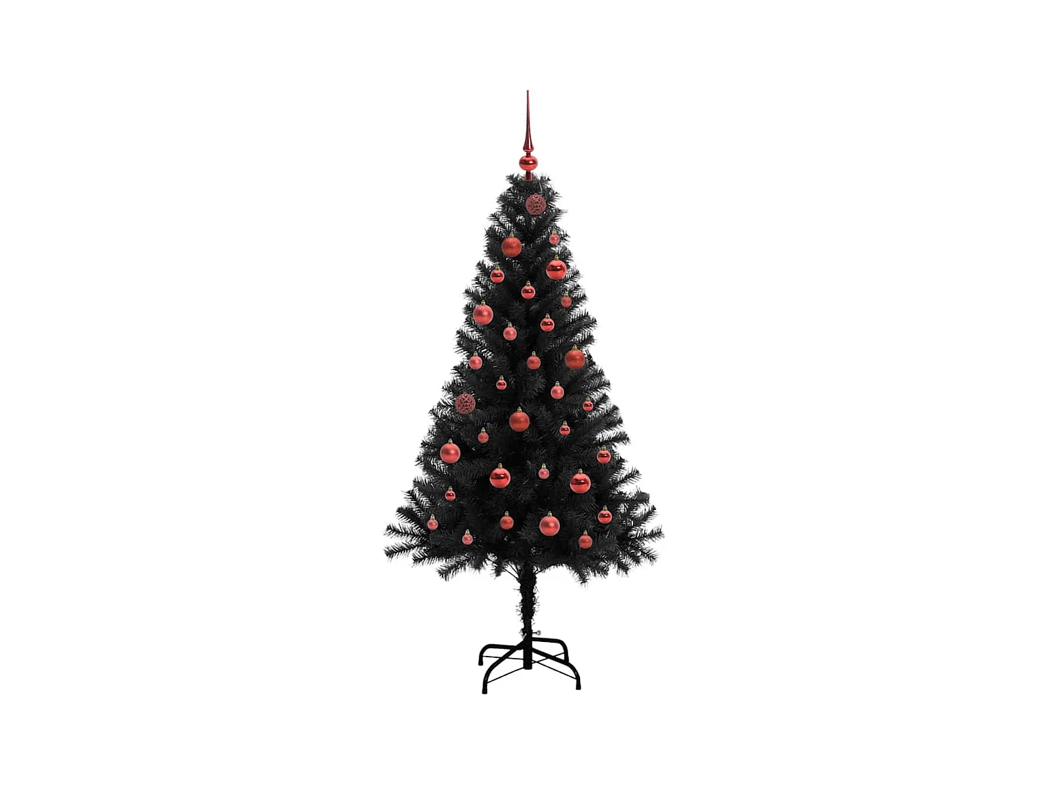 Sapin de Noël avec 150 LED avec support Noir 150 cm PVC