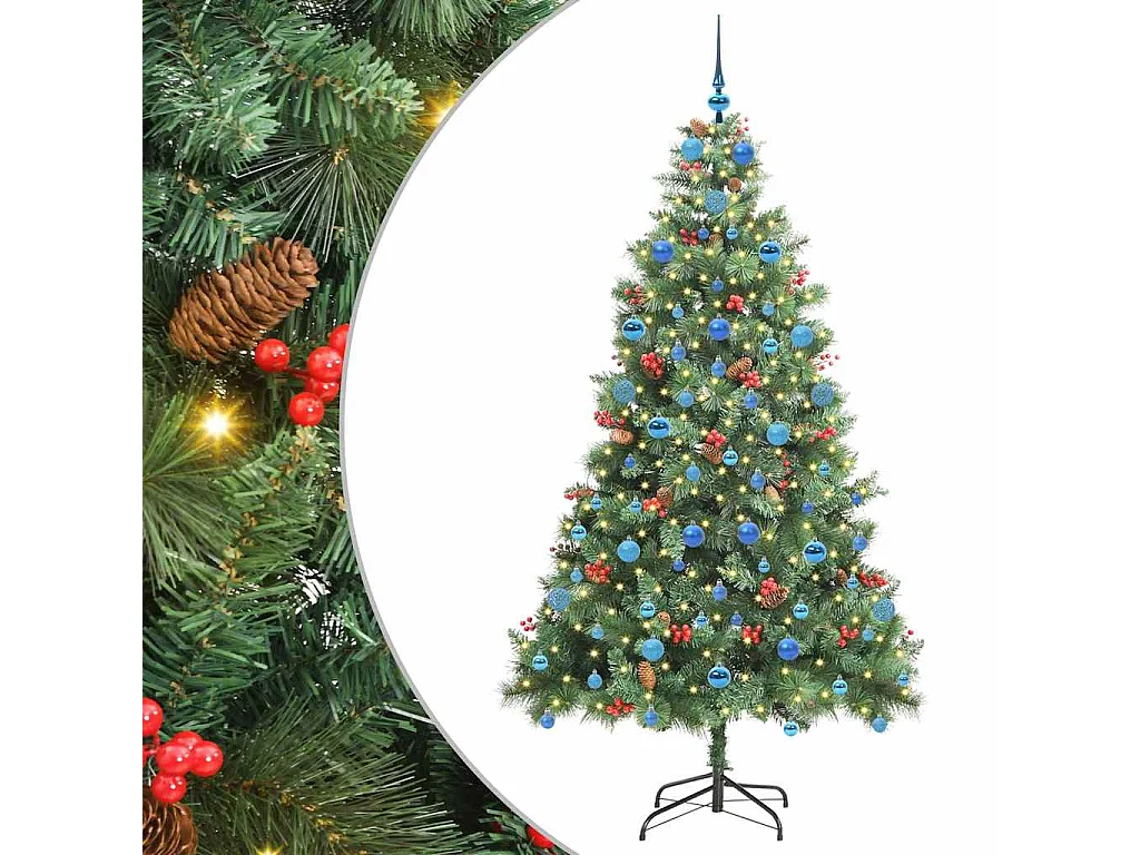 Sapin de Noël artificiel Vert 210 cm PVC et métal