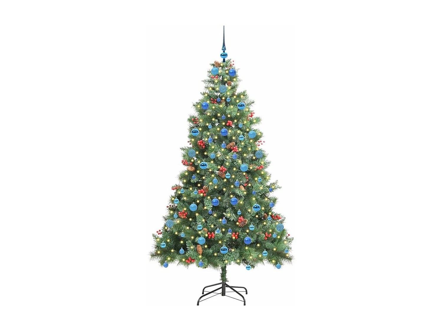Sapin de Noël artificiel Vert 210 cm PVC et métal