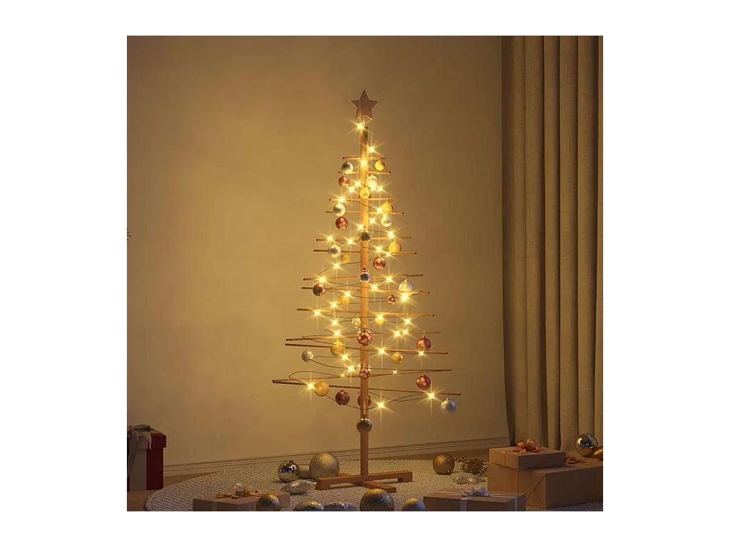Arbre de Noël en bois avec support Marron 150 cm Bambou