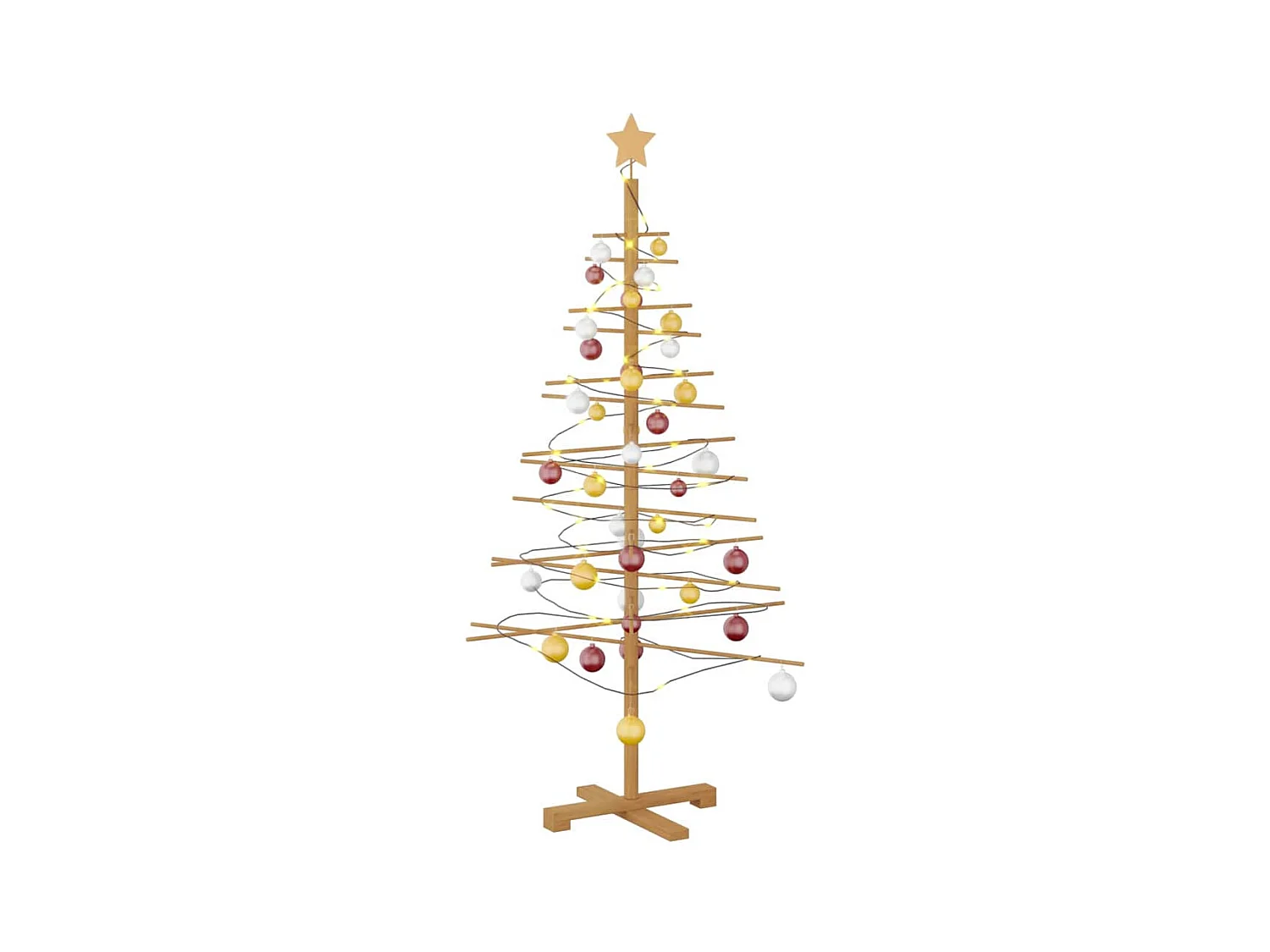 Arbre de Noël en bois avec support Marron 150 cm Bambou