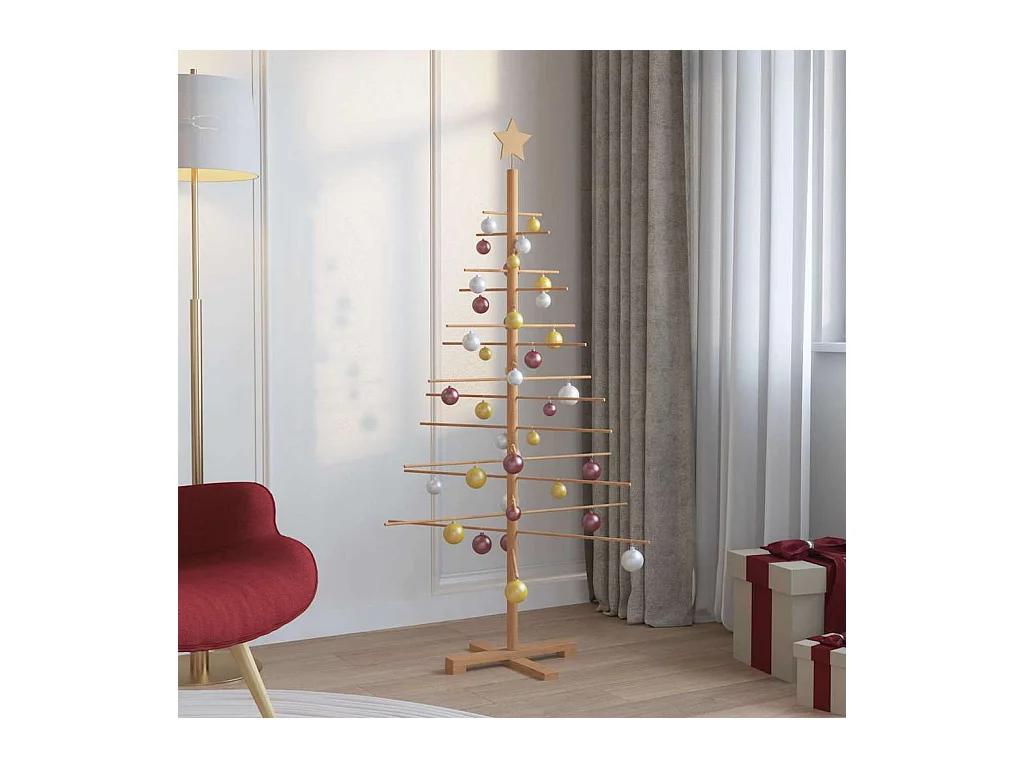 Arbre de Noël en bois avec support Marron 150 cm Bambou