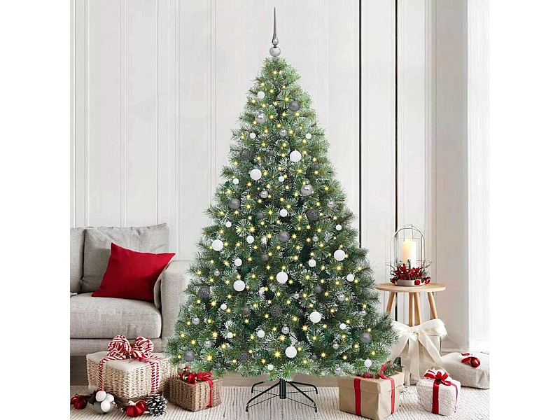 Kunstkerstboom met 300 LED met standaard Groen 210 cm PE en PVC