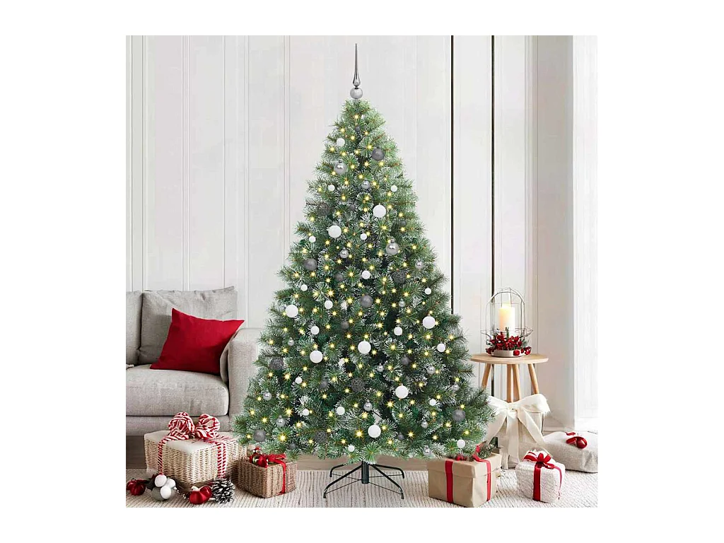Kunstkerstboom met 300 LED met standaard Groen 210 cm PE en PVC