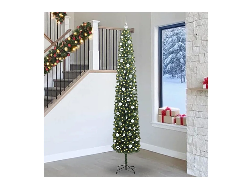 Árvore de Natal Artificial Verde 270 cm PVC e Aço e Plástico