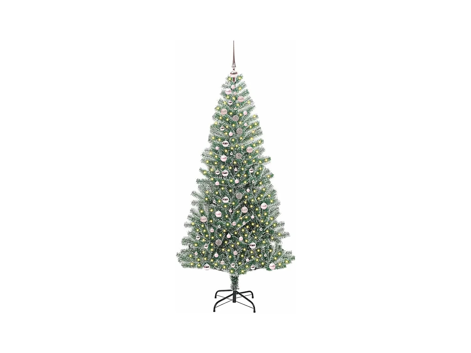 Árbol de Navidad Artificial Nevado con Luz LED Verde y 240 cm