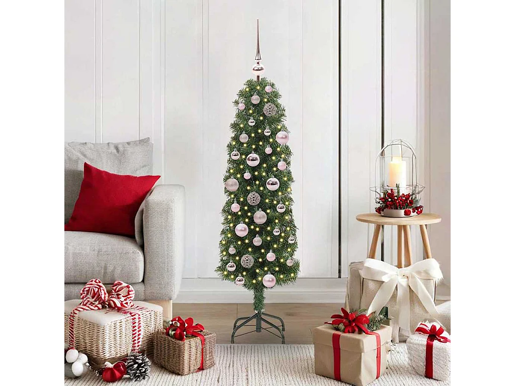 Árbol de Navidad artificial Verde 120 cm PVC, Acero y Plástico