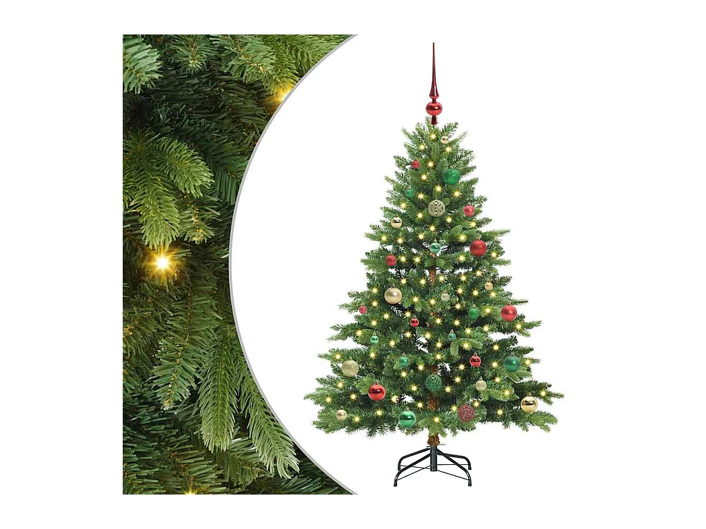Sapin de Noël artificiel avec 150 LED Vert 150 cm PE et PVC