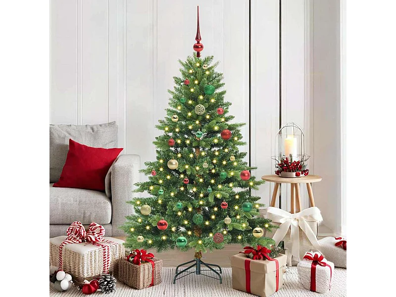 Sapin de Noël artificiel avec 150 LED Vert 150 cm PE et PVC