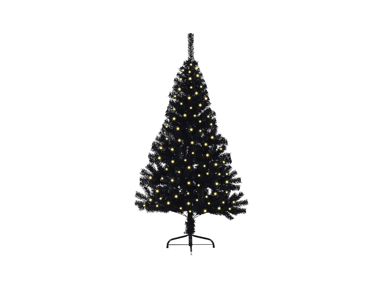 Árvore de Natal com luzes decorativas de corda Preto 120 cm