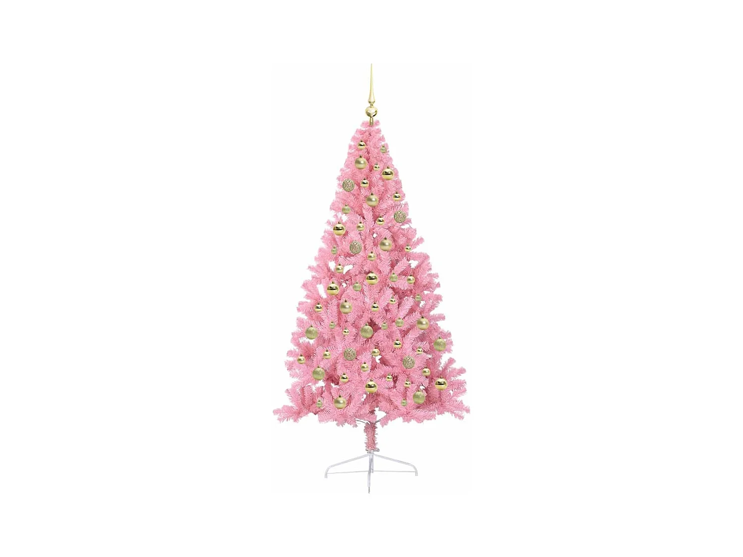 Sapin de Noël artificiel pré-éclairé Rose 210 cm PVC
