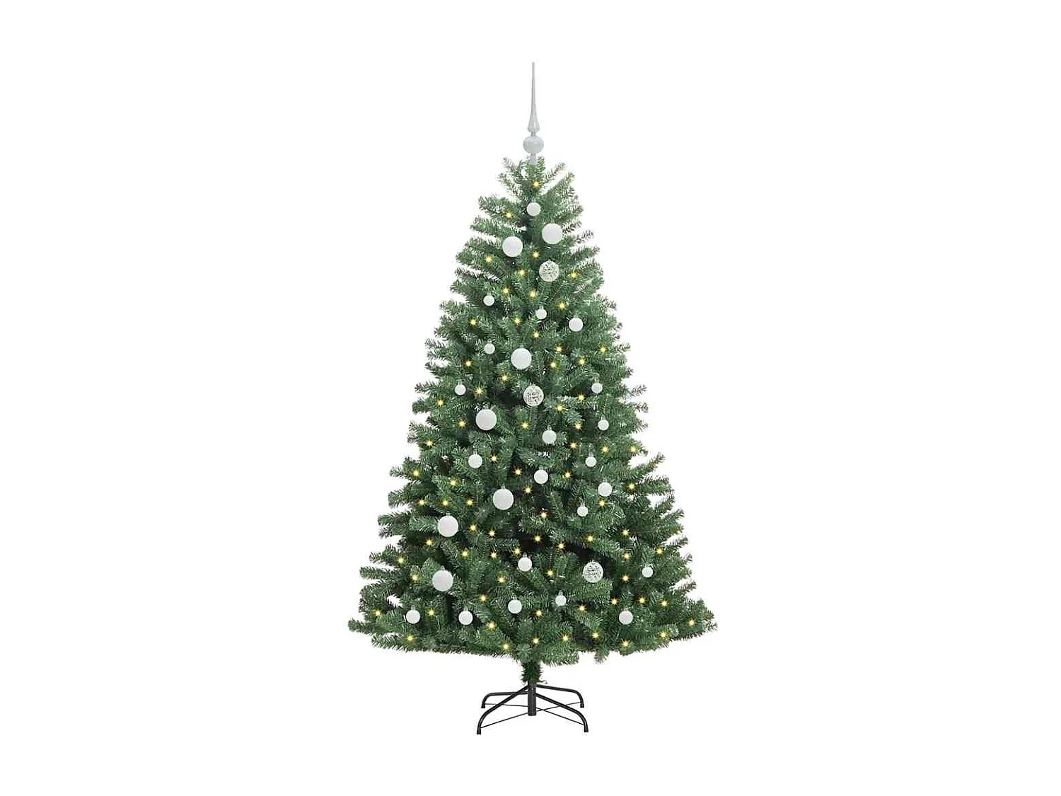 Árvore de Natal Articulada Artificial Verde 150 cm PVC e Metal