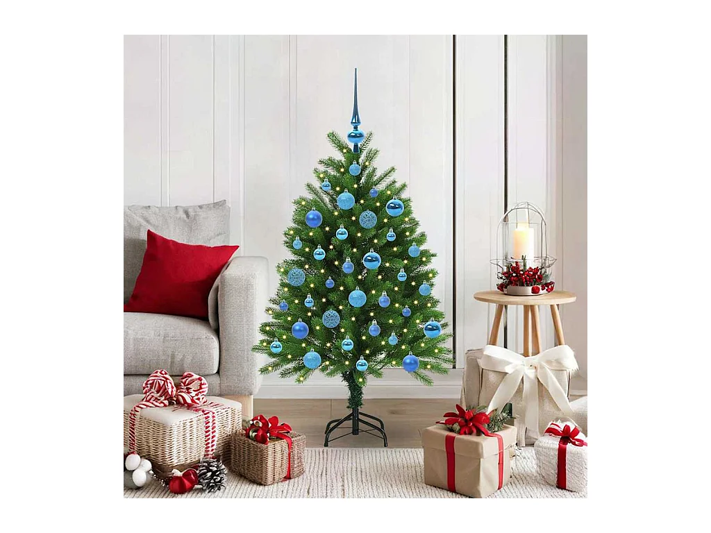Sapin de Noël avec 150 LED avec support Vert 120 cm PE