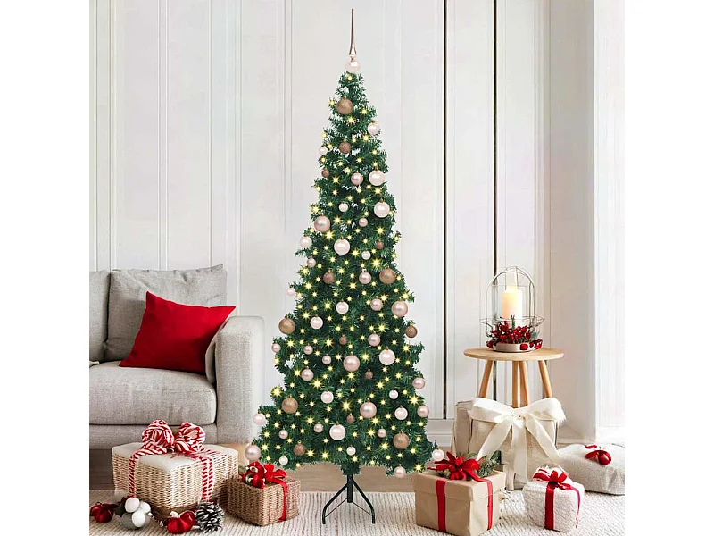 Arbre de Noël artificiel d'angle Vert 180 cm PVC et métal