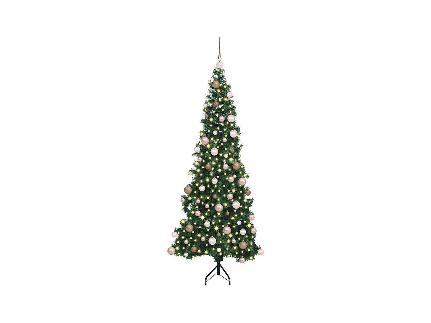 Árbol de Navidad Artificial de Esquina Verde 180 cm PVC y Metal