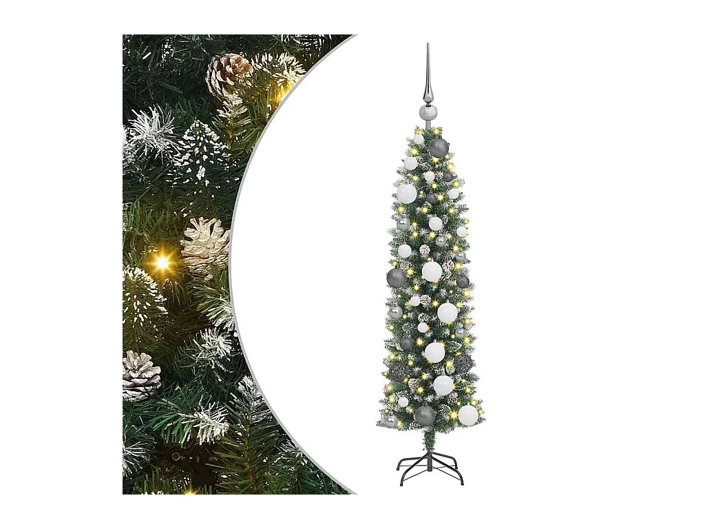 Arbre de Noël artificiel slim avec 150 LED Vert 120 cm