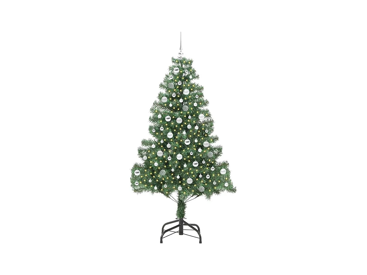 Sapin de Noël avec 300 LED avec support Vert 210 cm PVC