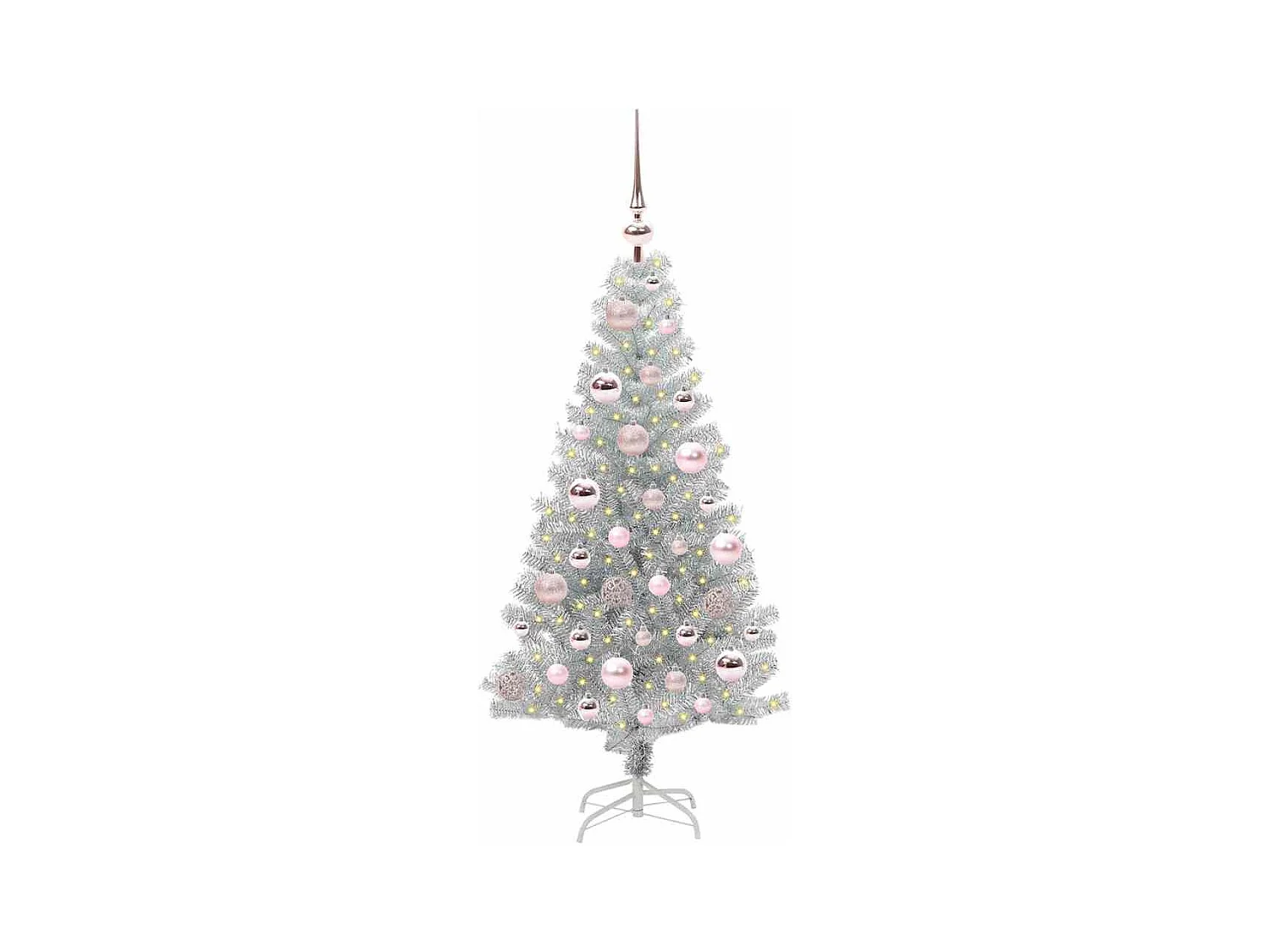 Árbol de Navidad con 150 LED con soporte Plateado 120 cm PET