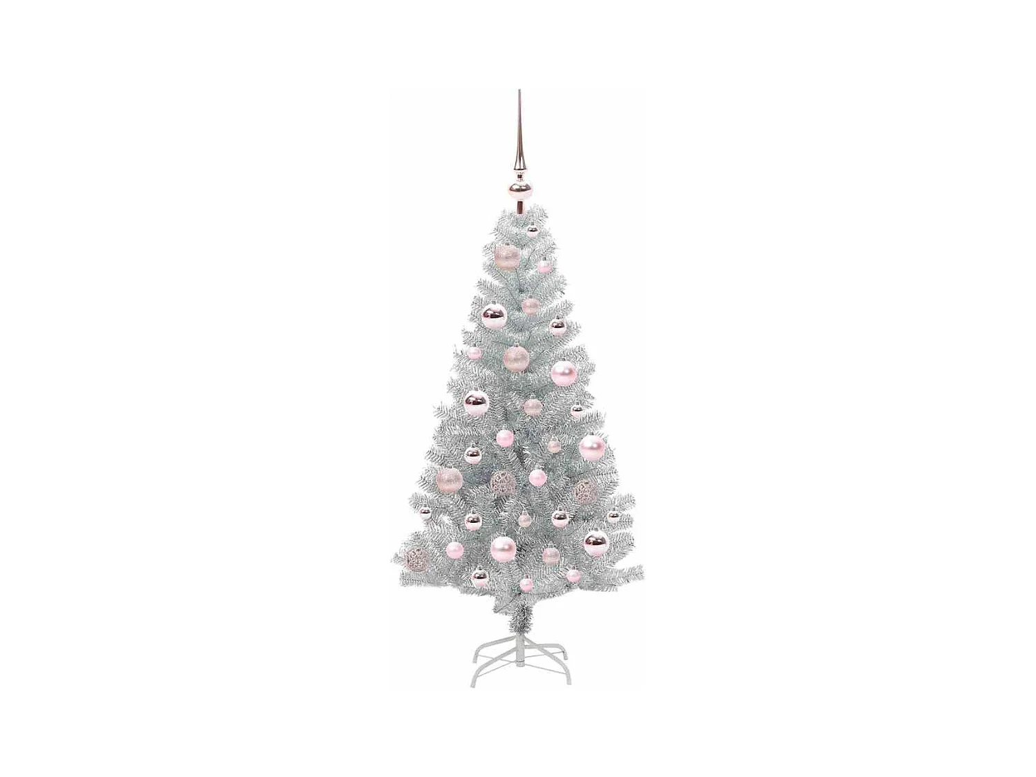 Árbol de Navidad con 150 LED con soporte Plateado 120 cm PET