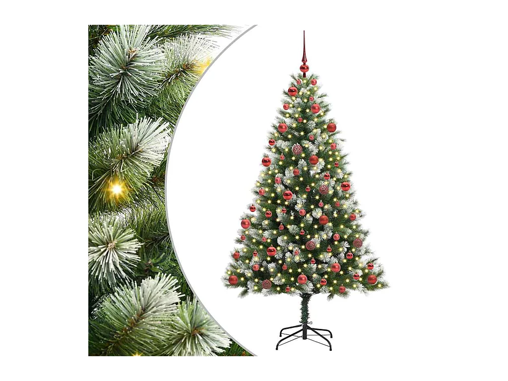 Kunstmatige scharnierende Kerstboom met gevlochten sneeuw