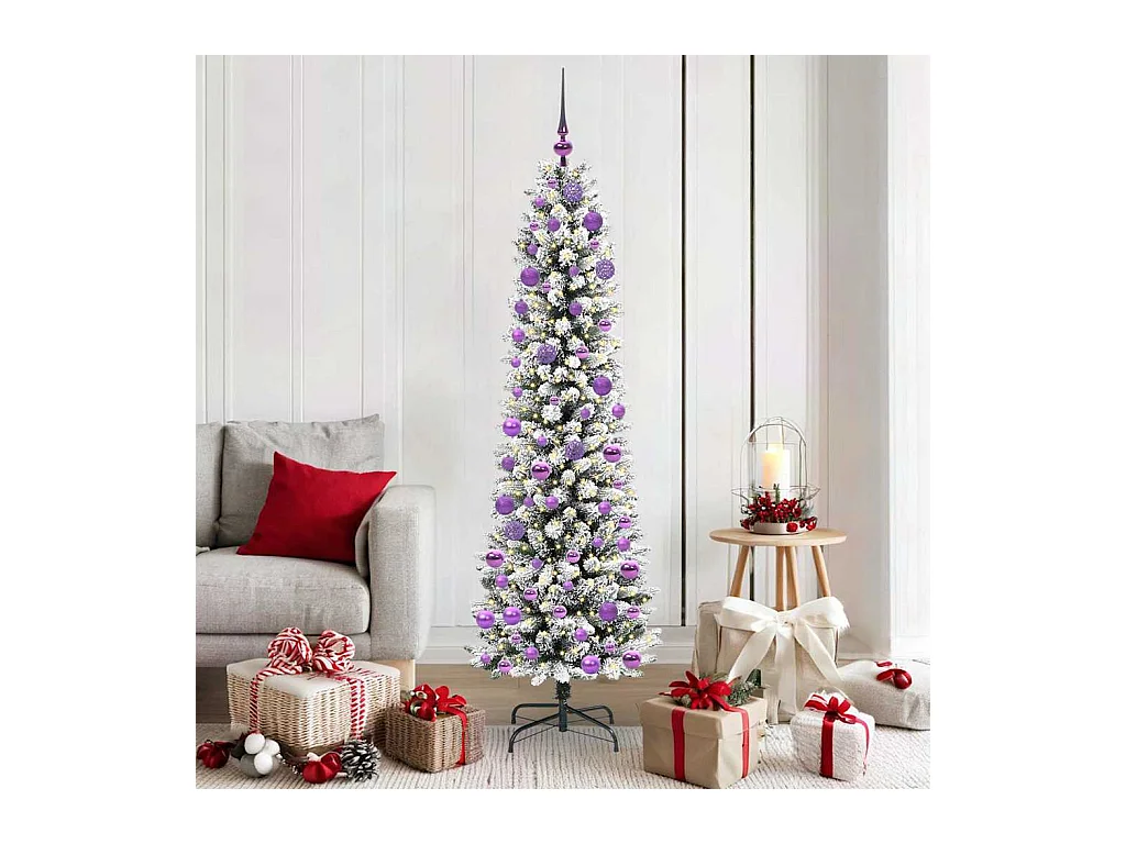 Sapin de Noël artificiel avec 300 LED Vert et blanc 180 cm
