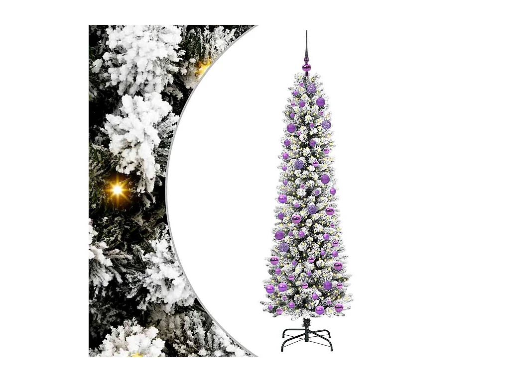 Sapin de Noël artificiel avec 300 LED Vert et blanc 180 cm