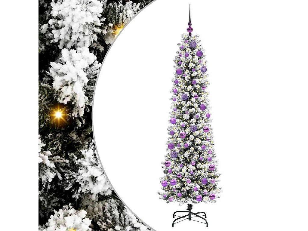 Sapin de Noël artificiel avec 300 LED Vert et blanc 180 cm