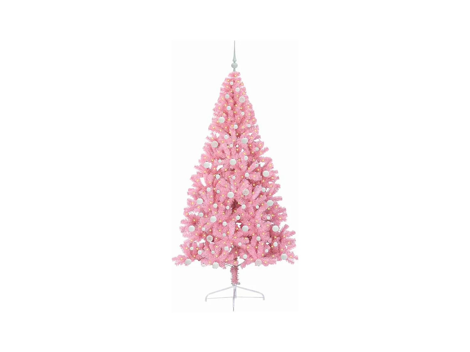 Sapin de Noël artificiel pré-éclairé Rose 240 cm PVC