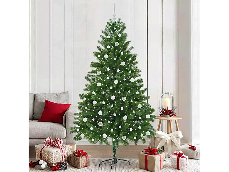 Árbol de Navidad con 300 LED con soporte Verde 210 cm PE