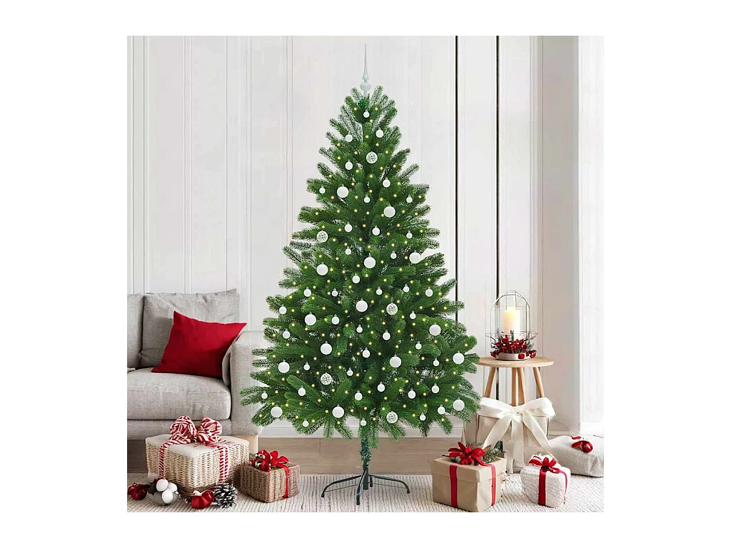 Árbol de Navidad con 300 LED con soporte Verde 210 cm PE