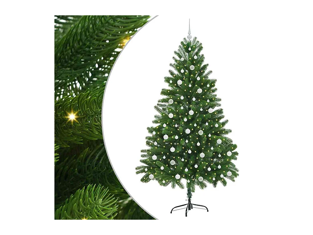 Árbol de Navidad con 300 LED con soporte Verde 210 cm PE