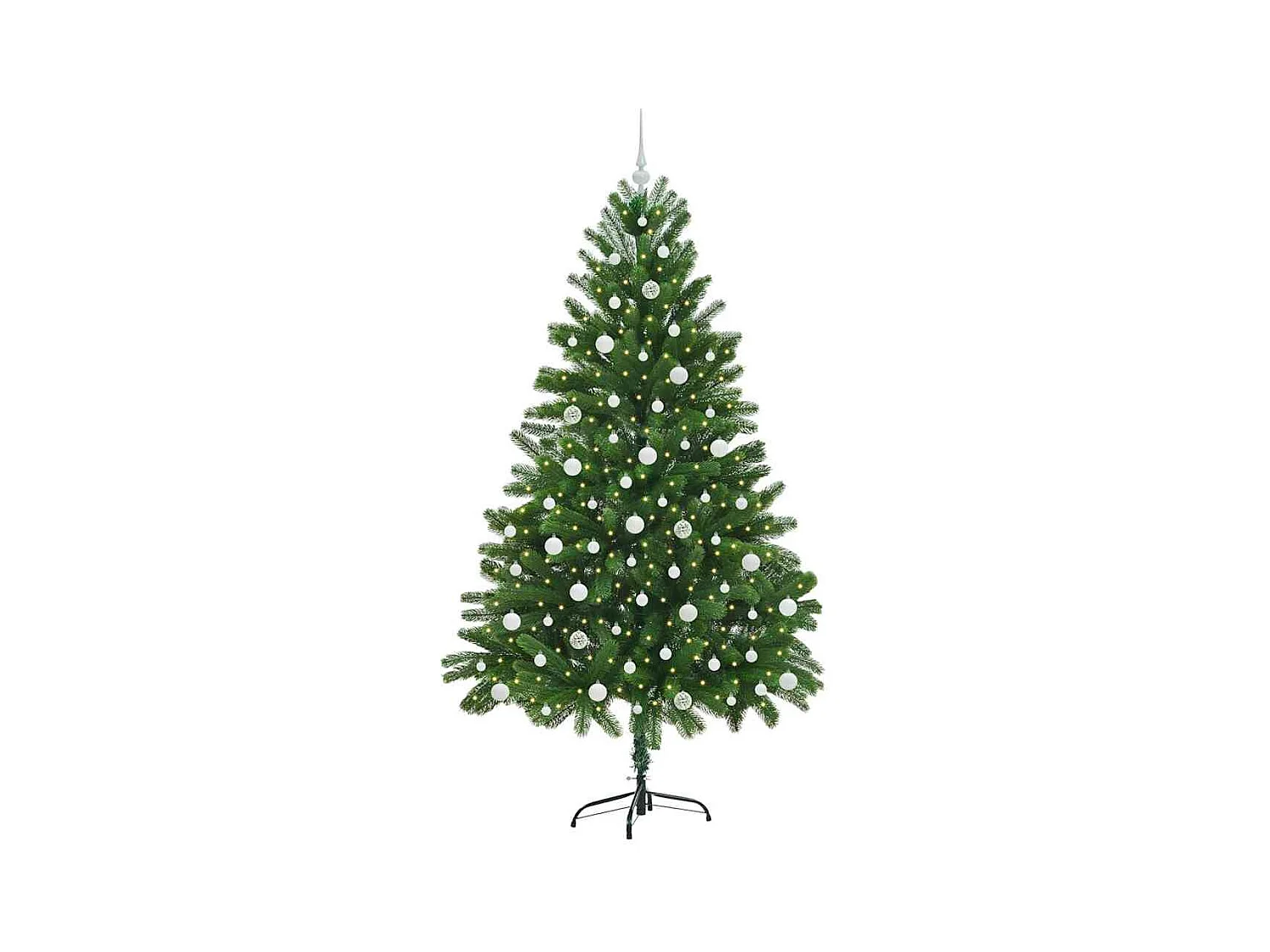 Árbol de Navidad con 300 LED con soporte Verde 210 cm PE