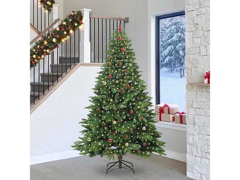 Sapin de Noël artificiel avec 300 LED Vert 240 cm PE et PVC