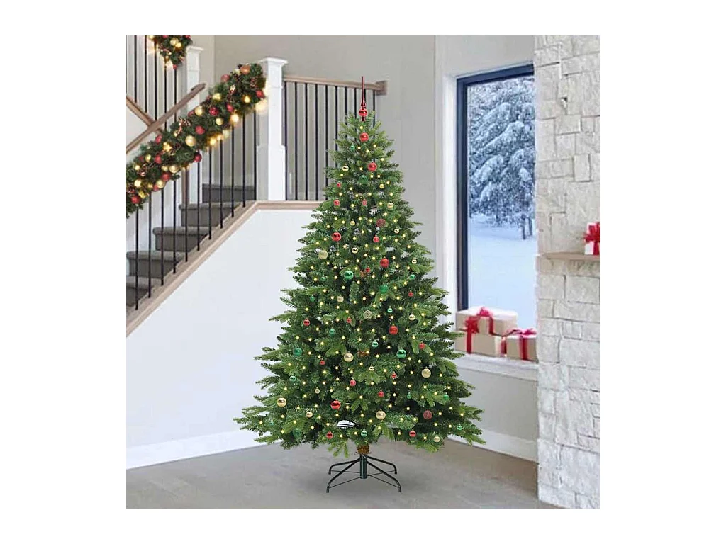 Sapin de Noël artificiel avec 300 LED Vert 240 cm PE et PVC