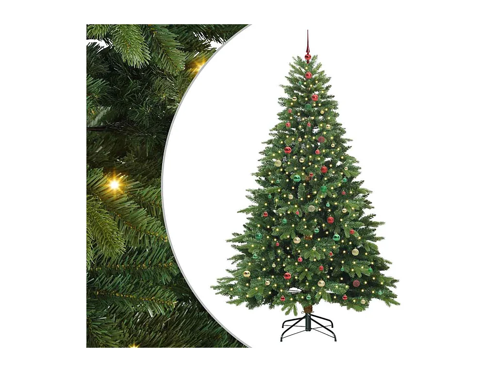 Sapin de Noël artificiel avec 300 LED Vert 240 cm PE et PVC