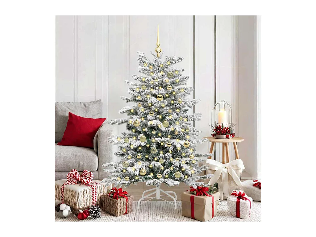 Sapin de Noël Artificiel à Branches Articulées Blanc 150 cm