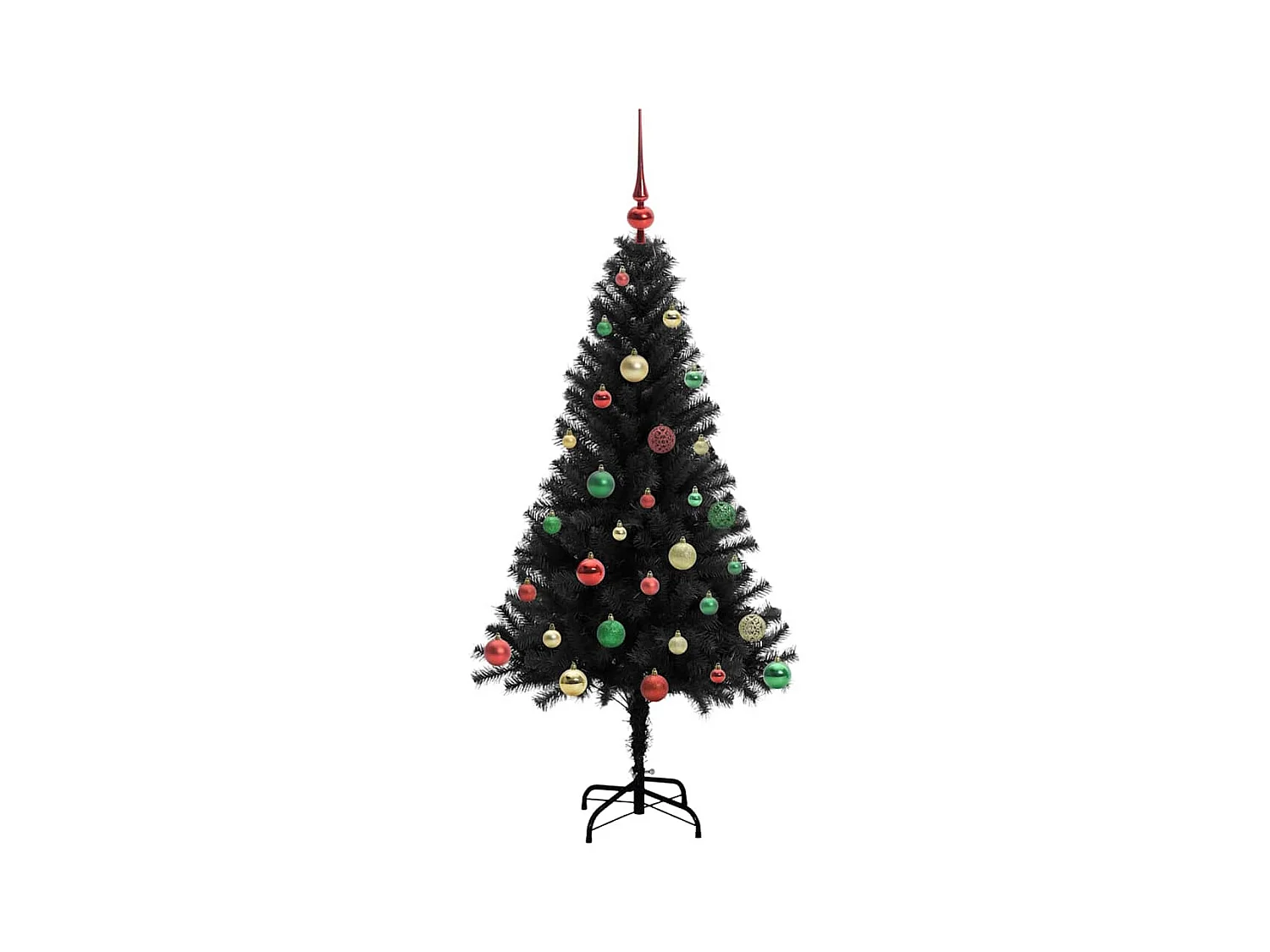 Árbol de Navidad con 150 LED con soporte Negro 150 cm PVC