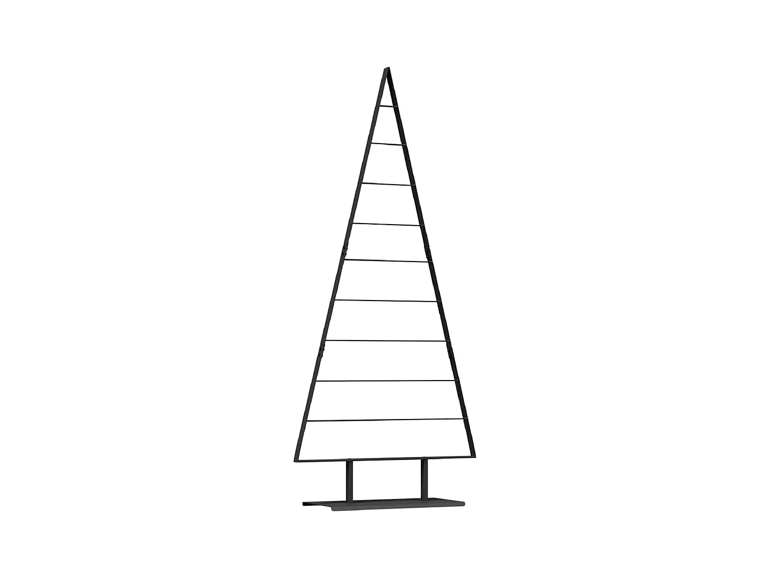 Árvore de Natal de metal com suporte Preto 210 cm Aço