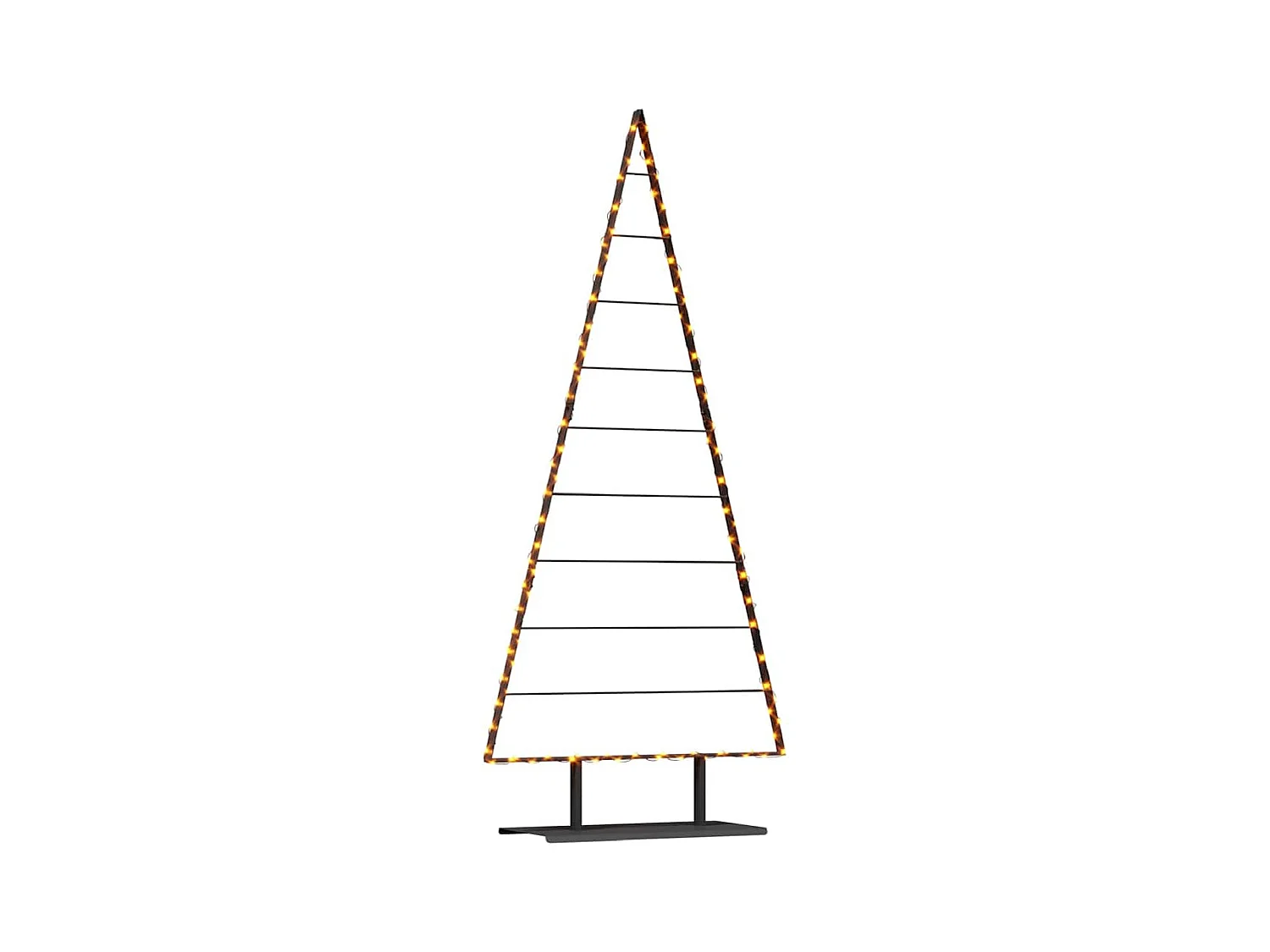 Árvore de Natal de metal com suporte Preto 210 cm Aço
