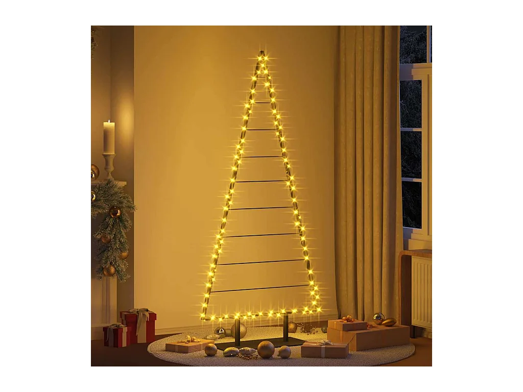 Árvore de Natal de metal com suporte Preto 210 cm Aço