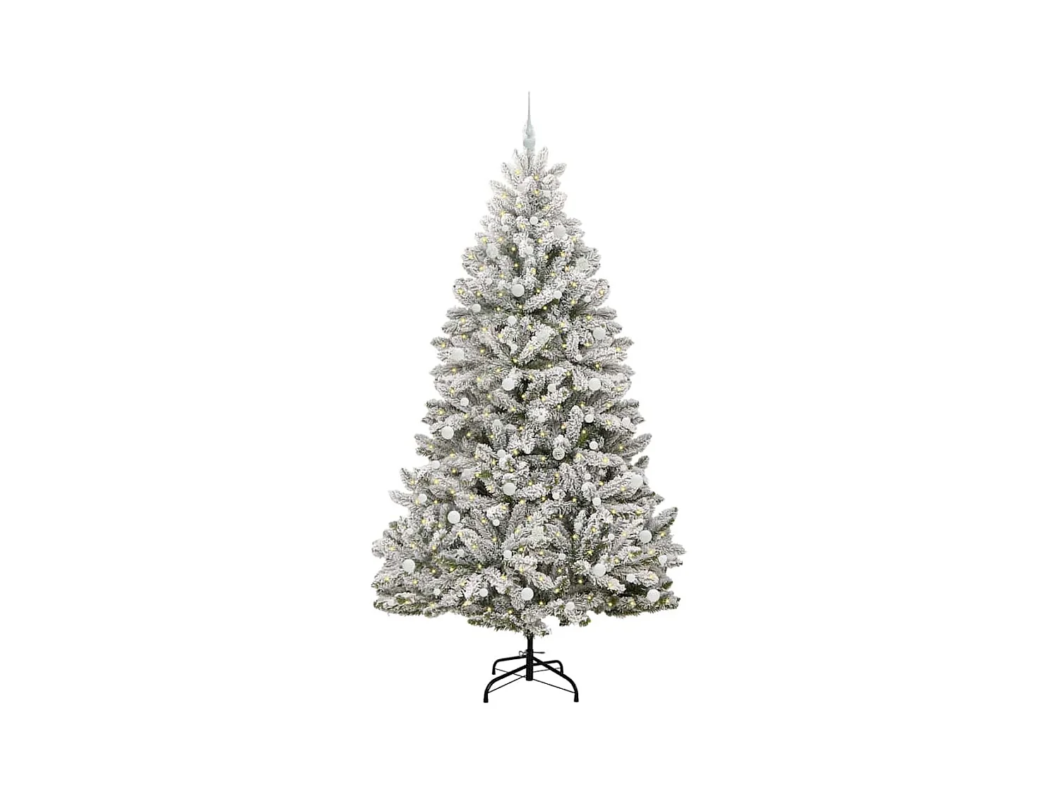 Sapin de Noël artificiel Vert et blanc 240 cm PVC et métal