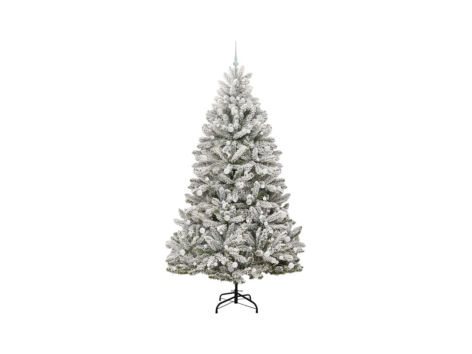Sapin de Noël artificiel Vert et blanc 240 cm PVC et métal