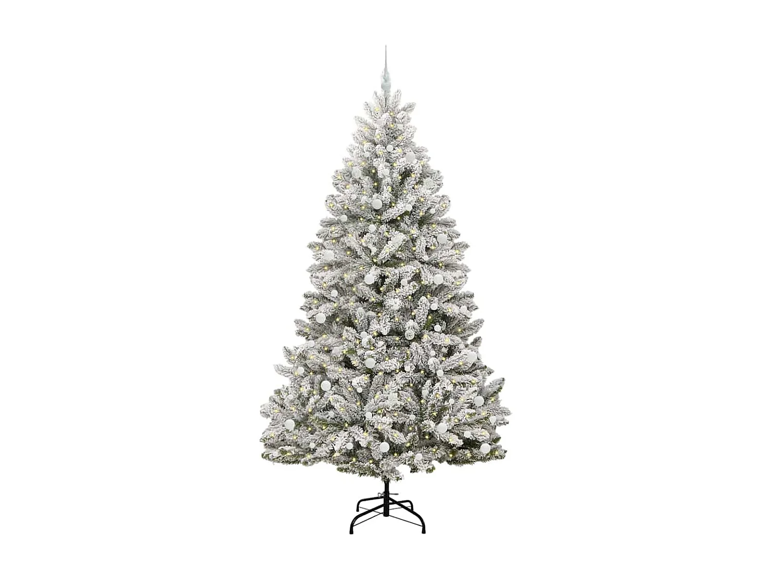 Sapin de Noël artificiel Vert et blanc 240 cm PVC et métal