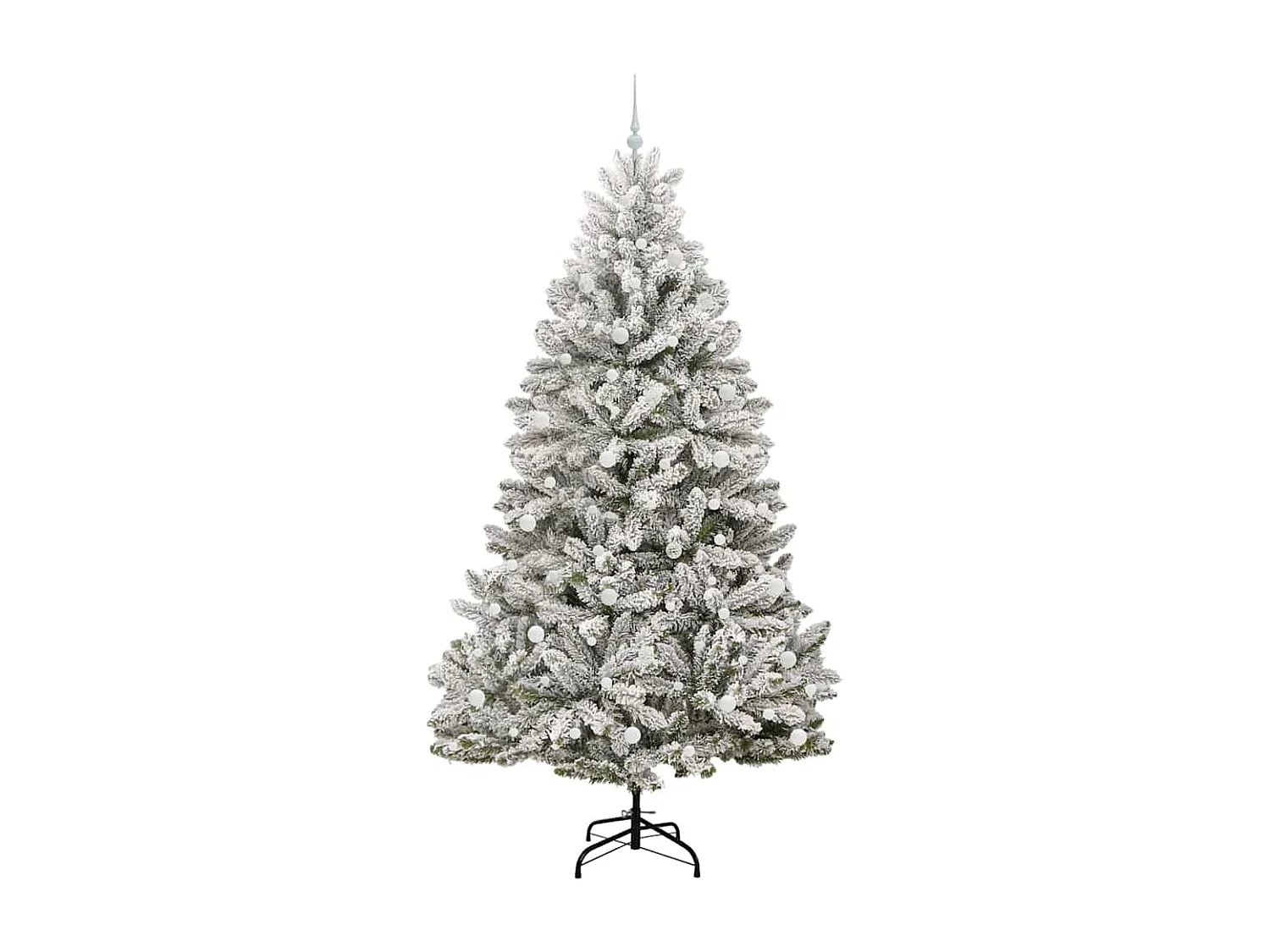 Sapin de Noël artificiel Vert et blanc 240 cm PVC et métal